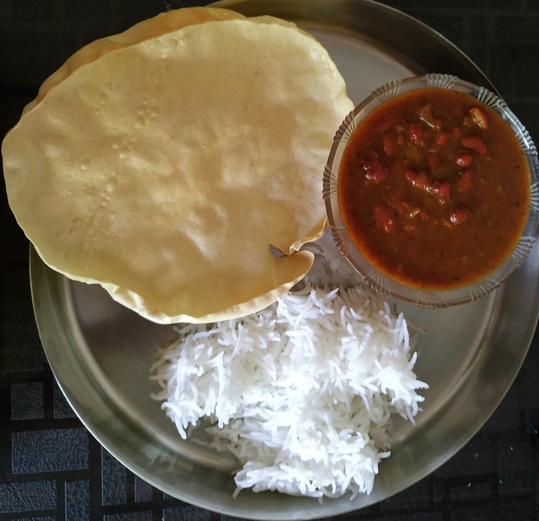 Rajma Chawal served